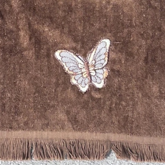 Vintage Matrex Embroidered Butterfly 3 Piece Towel Set MCM - Picture 11 of 16